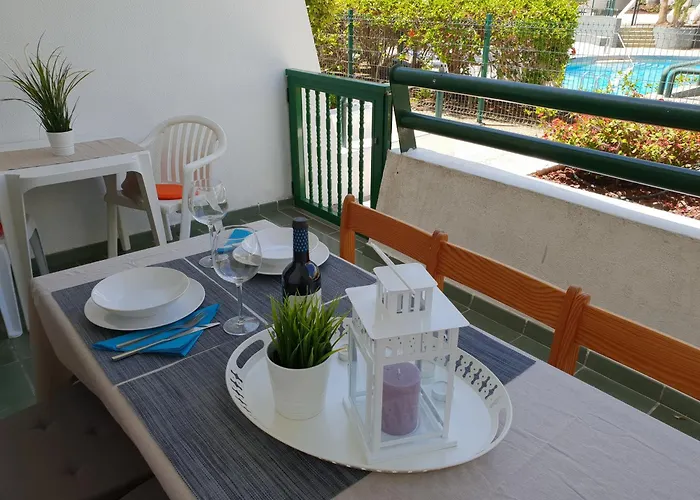 Daire Casa Palmera 2 Only 150 Meters To The Beach, Heated Pool, Wifi, Sat-tv, Terrace, Location, Washing Machine Playa de las Américas