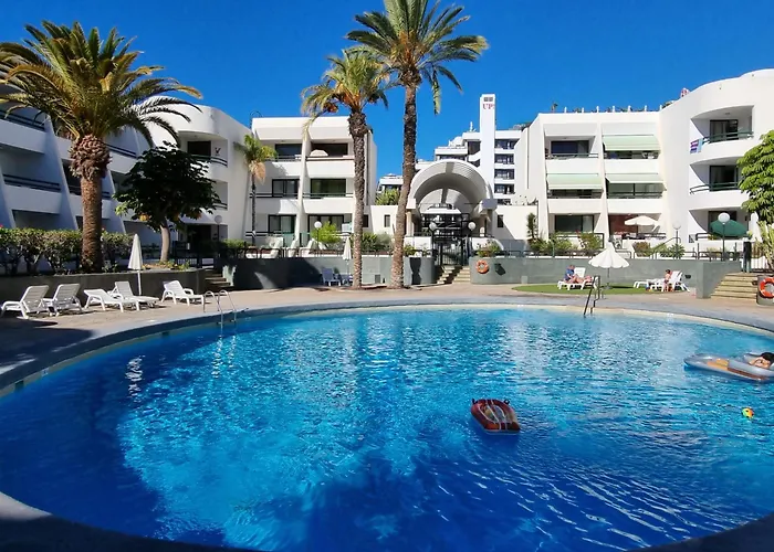 Casa Palmera 2 Only 150 Meters To The Beach, Heated Pool, Wifi, Sat-tv, Terrace, Location, Washing Machine Appartamento Playa de las Americas (Tenerife)